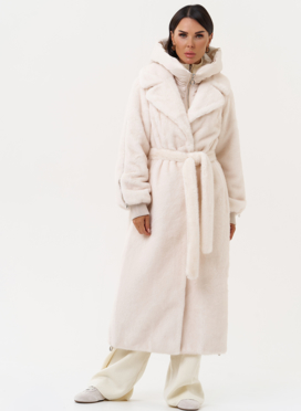 Женская шуба со съёмным капюшоном