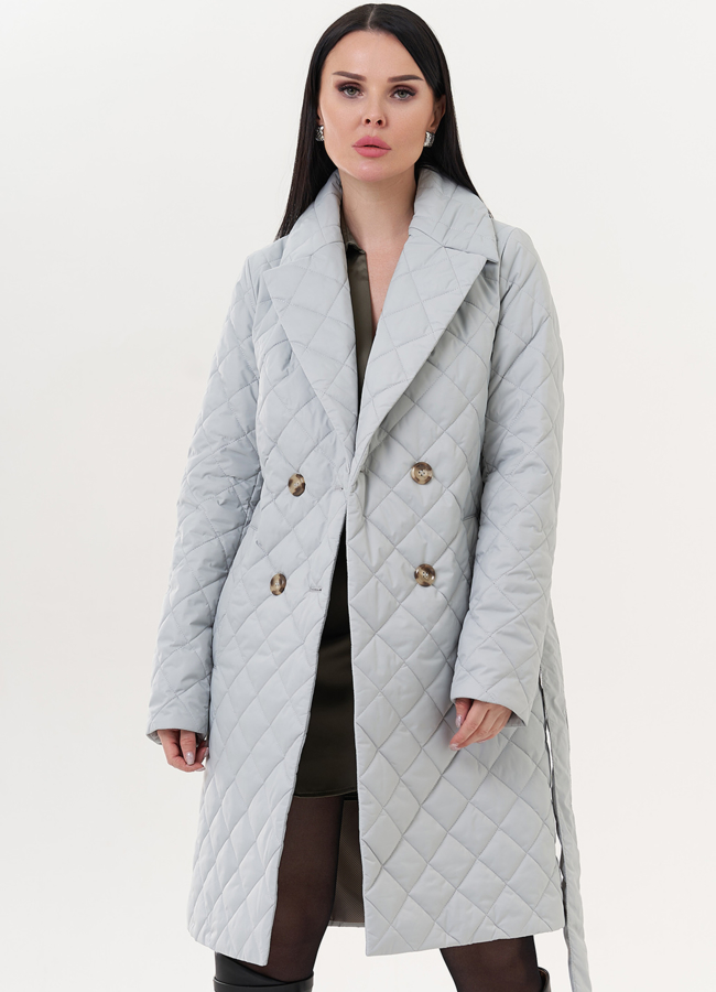 Женское полупальто в сером цвете модель № 26613 универмаг малина