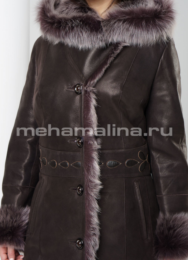 Дубленка на пуговицах модель № D-188 в рассрочку