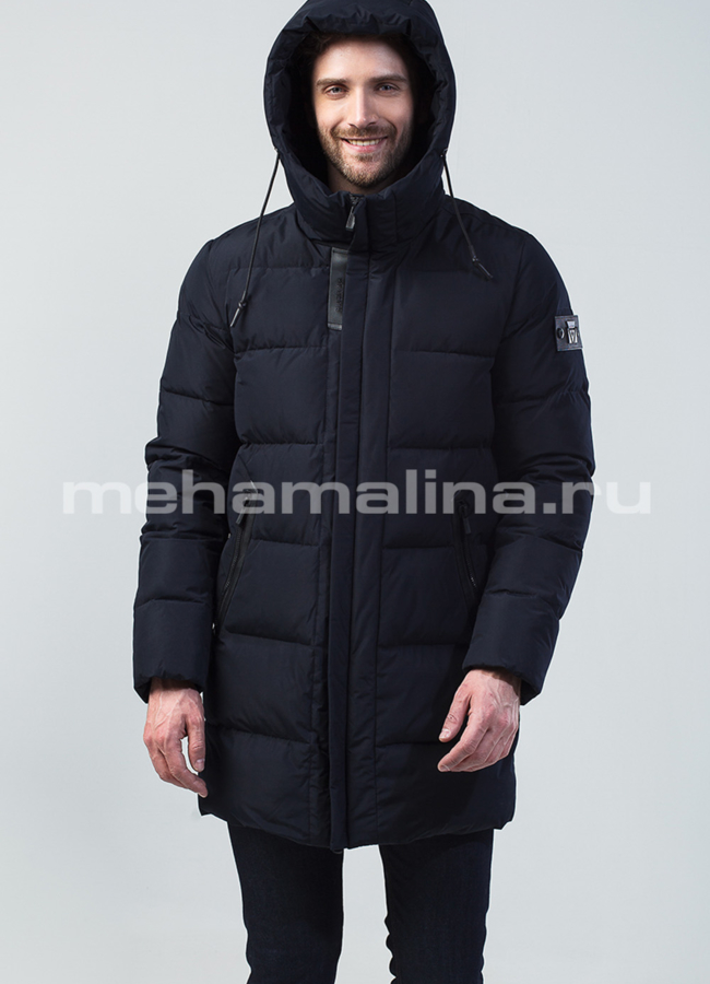 Пуховик мужской модель № КМ-61 меха малина