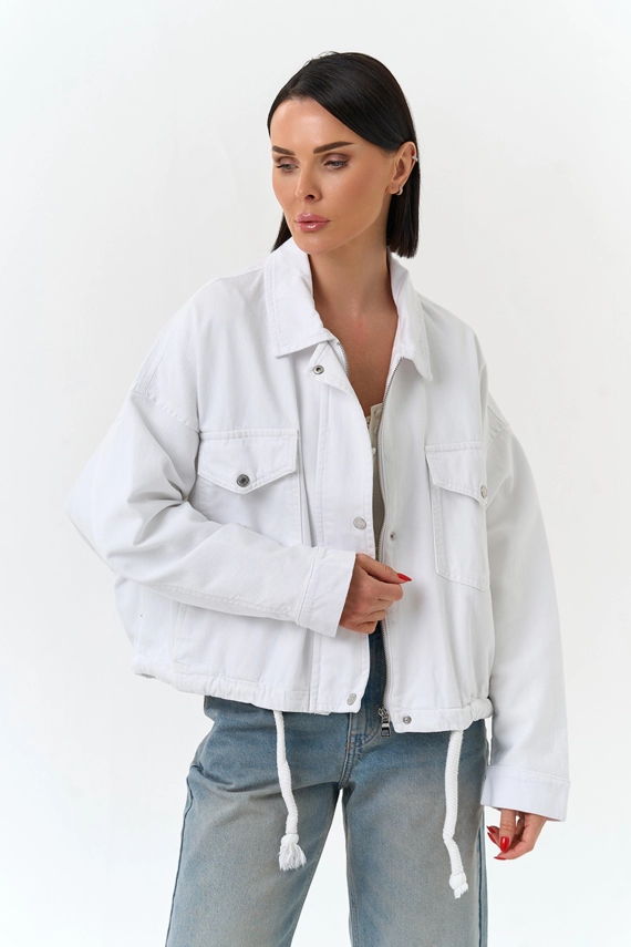 Женская объемная джинсовая куртка 