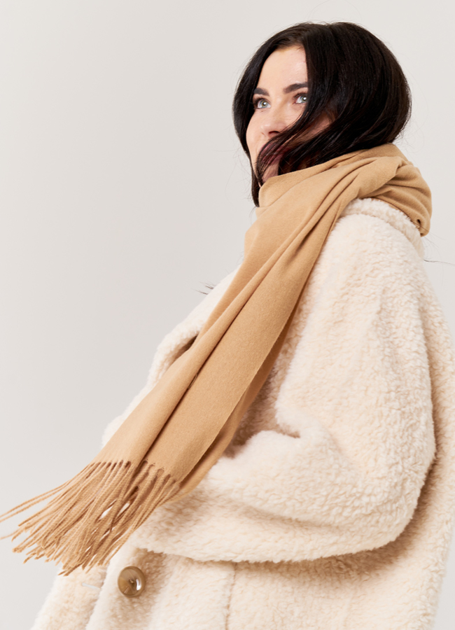 Женский палантин модель № 37 меха малина