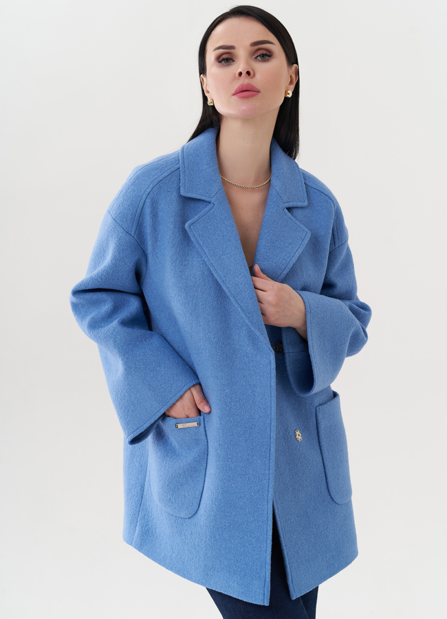 Полупальто с английским воротником модель № 26717 в кредит