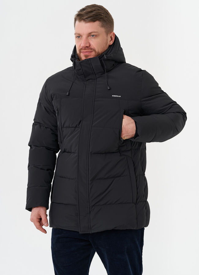 фото Пуховик на био пухе с капюшоном модель № 28265