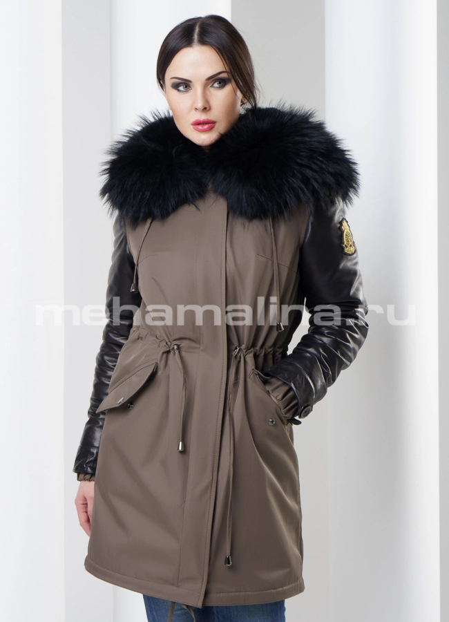 Парка женская модель № П-52 меха малина