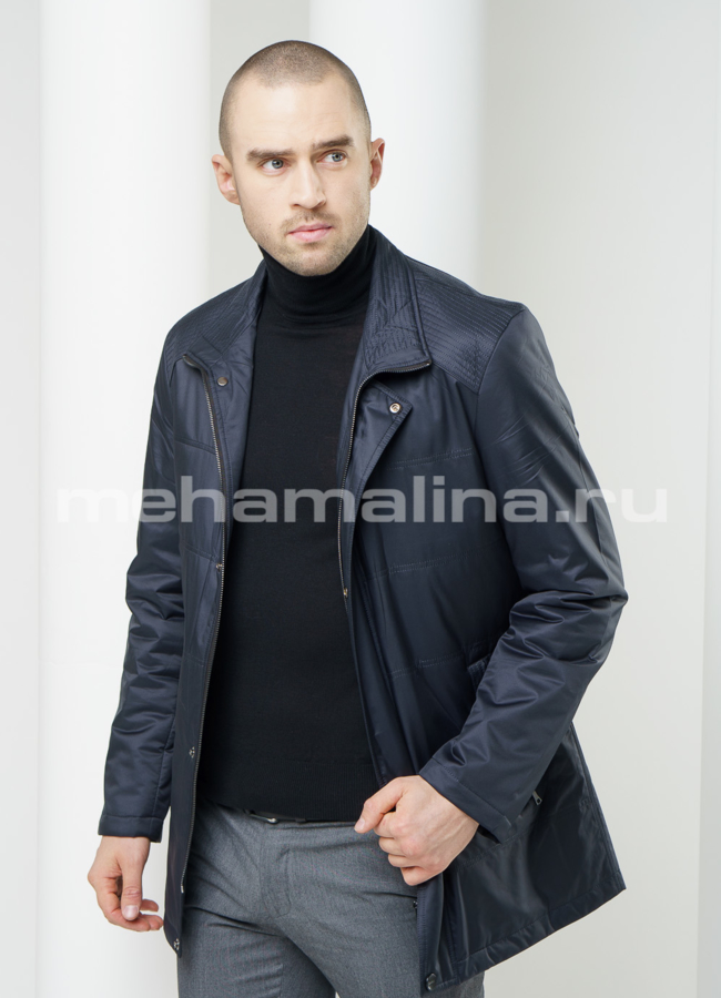 фото Куртка синего цвета модель № KP-128