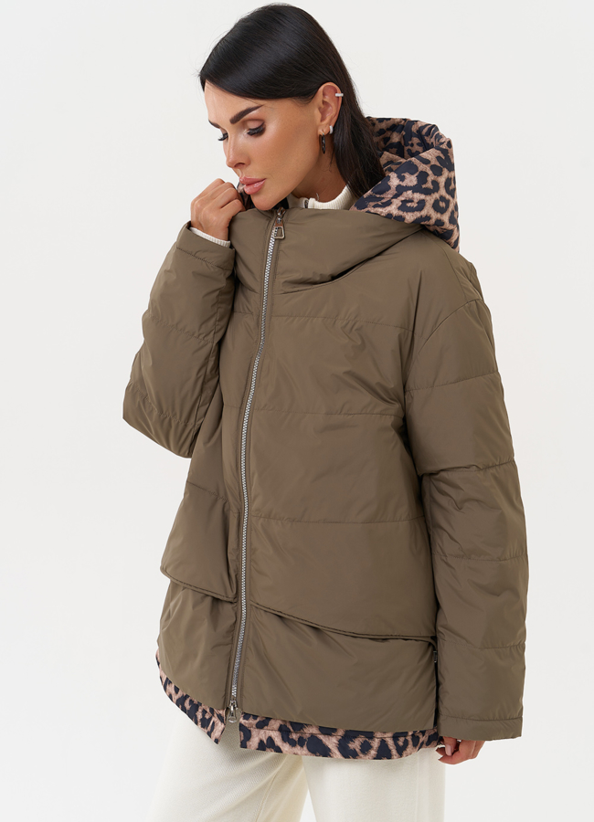 Женская куртка в цвете хаки модель № 31290 универмаг малина