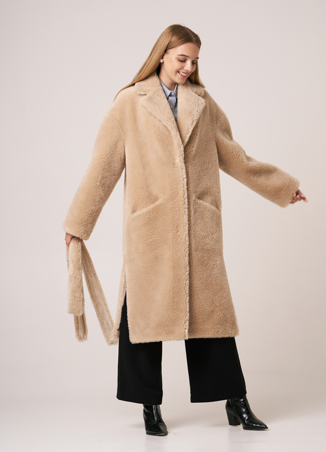 Пальто из овечьей шерсти с английским воротником модель № 2082 универмаг малина