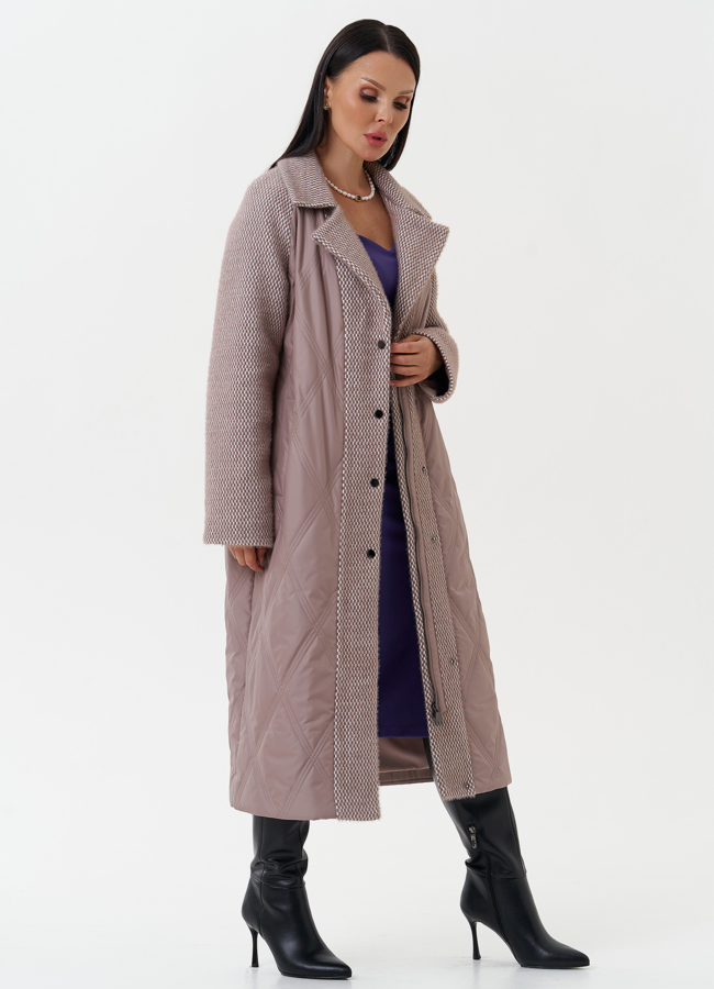 Женское утепленное пальто с английским воротником модель № 27153 универмаг малина