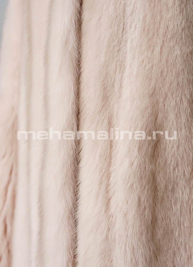 Светлая шуба из норки модель № S-569 универмаг малина