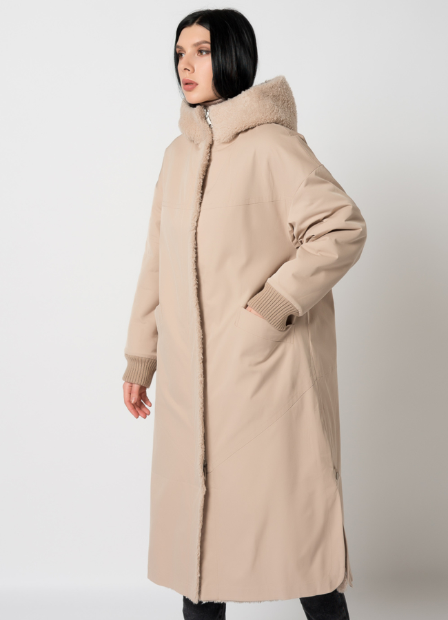 Двухстороннее пальто из шерсти модель № 88986 универмаг малина