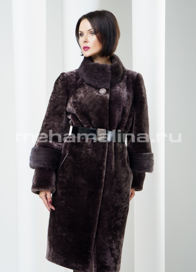 фото Шуба астраган с норковой стойкой модель № S-223