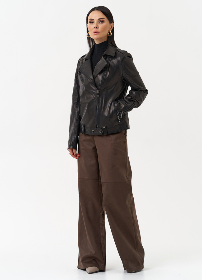 Куртка кожаная черного цвета модель № 10662 универмаг малина Куртка кожаная черного цвета модель № 10662 универмаг малина