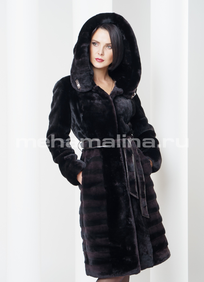 Шуба из мутона со стрижкой 