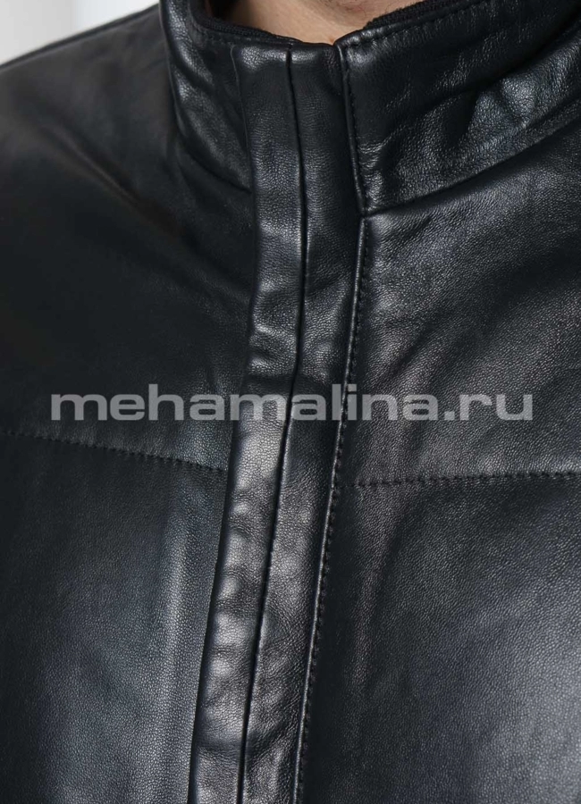 Утепленная куртка из натуральной кожи модель № KP-238 в рассрочку
