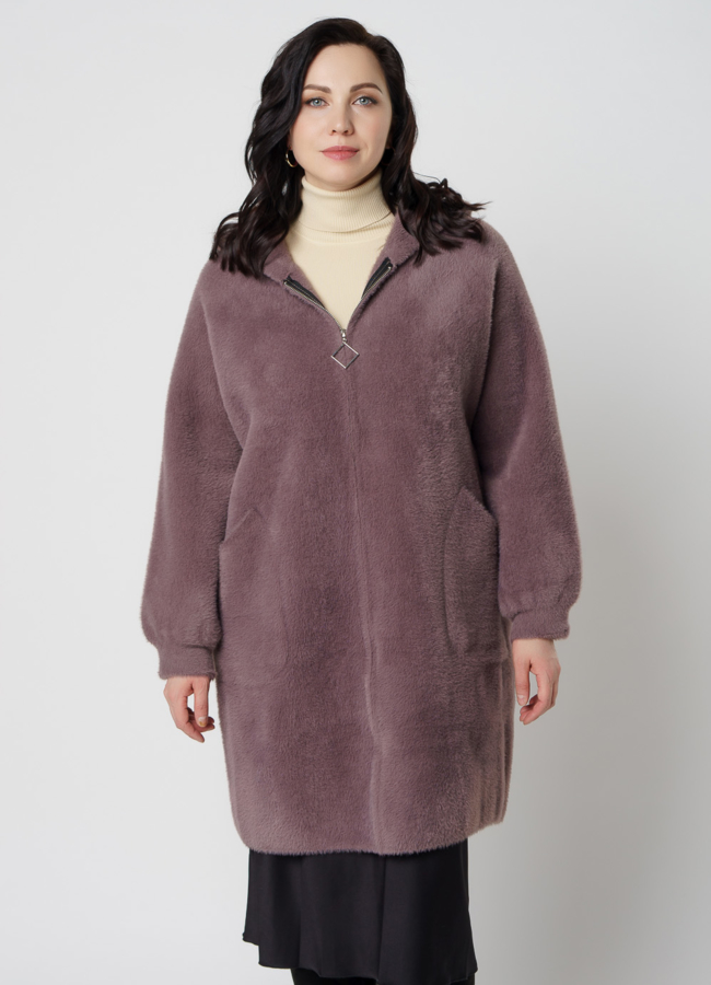 Женское пальто с капюшоном модель № 6601 универмаг малина