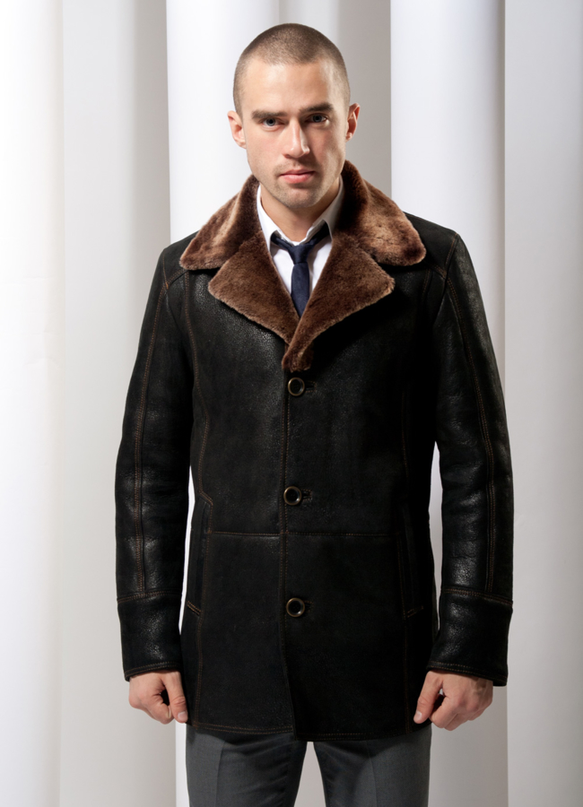 Дубленка модель № DM-29 меха малина