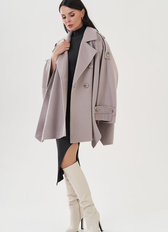 Полупальто женское с английским воротником модель № 24688 в рассрочку