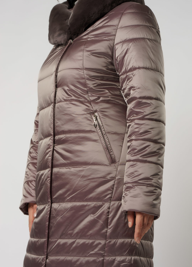 Пуховик с капюшоном на молнии модель № 1963 универмаг малина