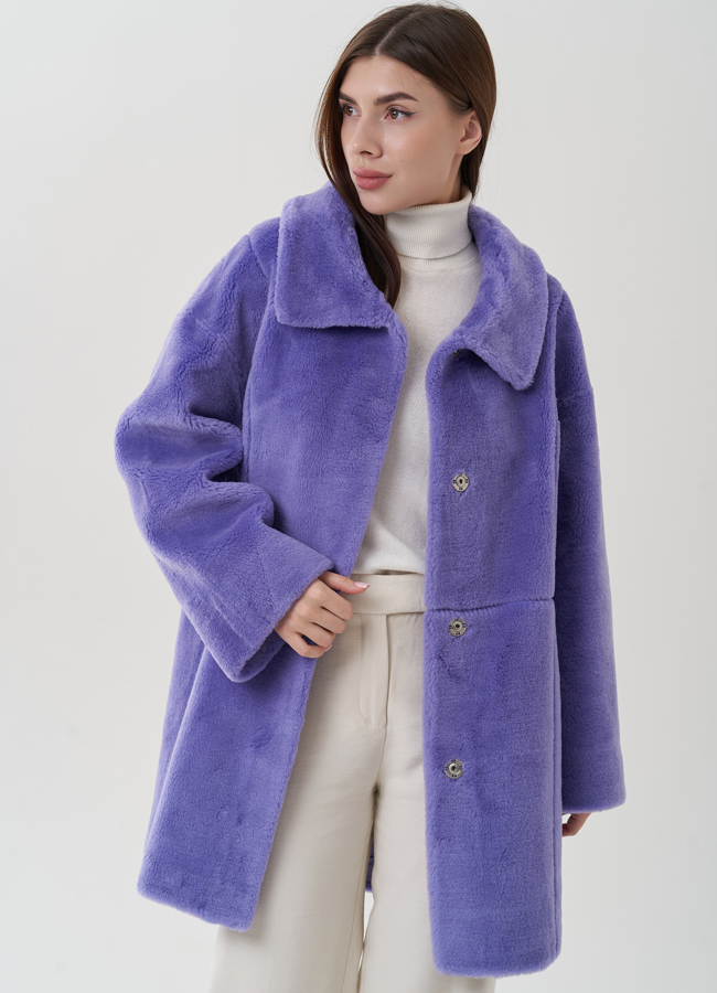 Двухстороннее пальто из натуральной шерсти модель № 25683 универмаг малина
