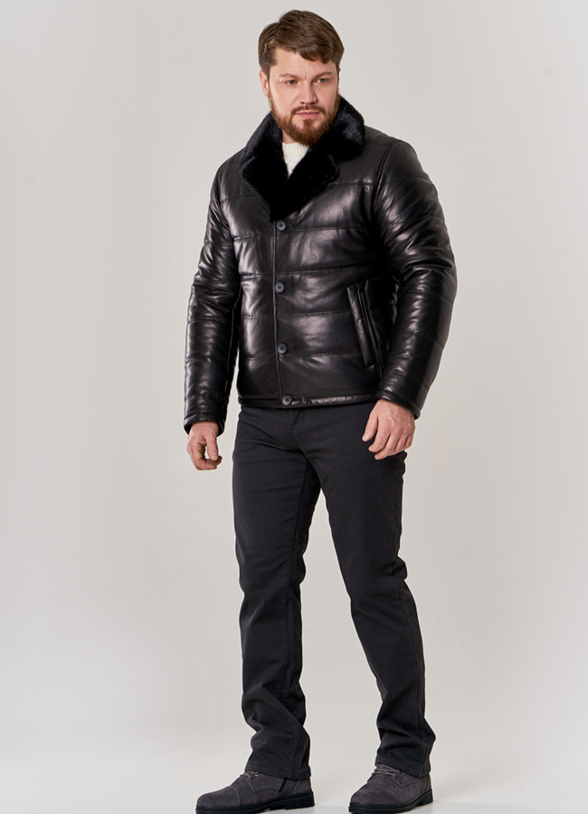 фото Мужской пуховик с английским воротником модель № П-502