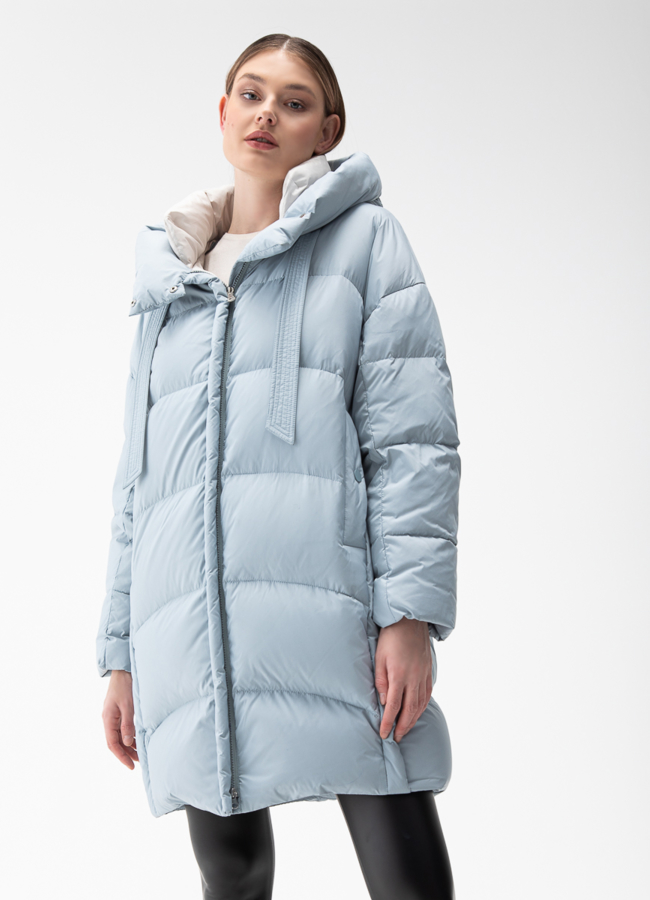 фото Женский пуховик с капюшоном  модель № 28014