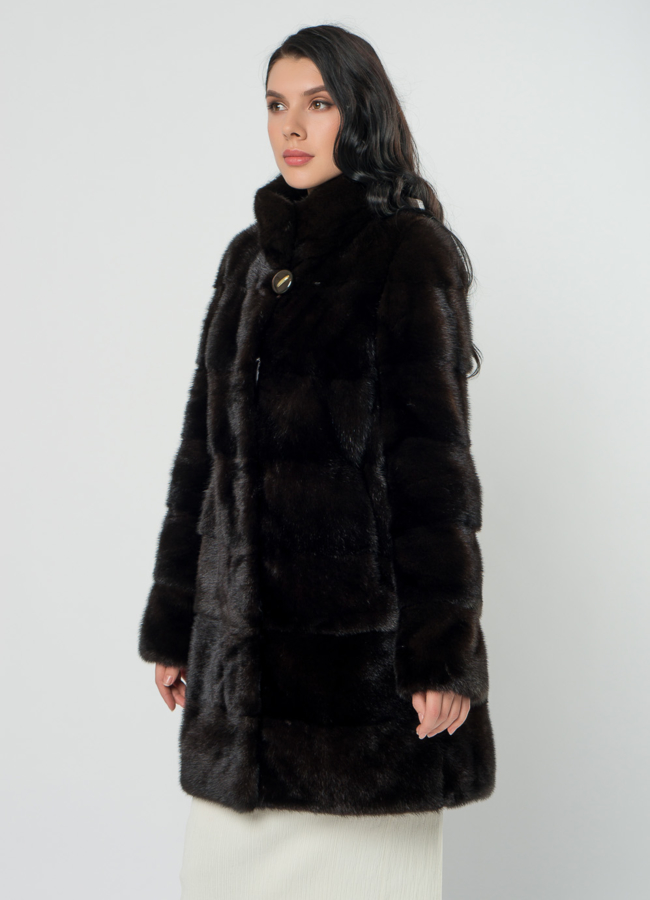 Поперечная шуба из норки модель № 25892 универмаг малина Поперечная шуба из норки модель № 25892 универмаг малина