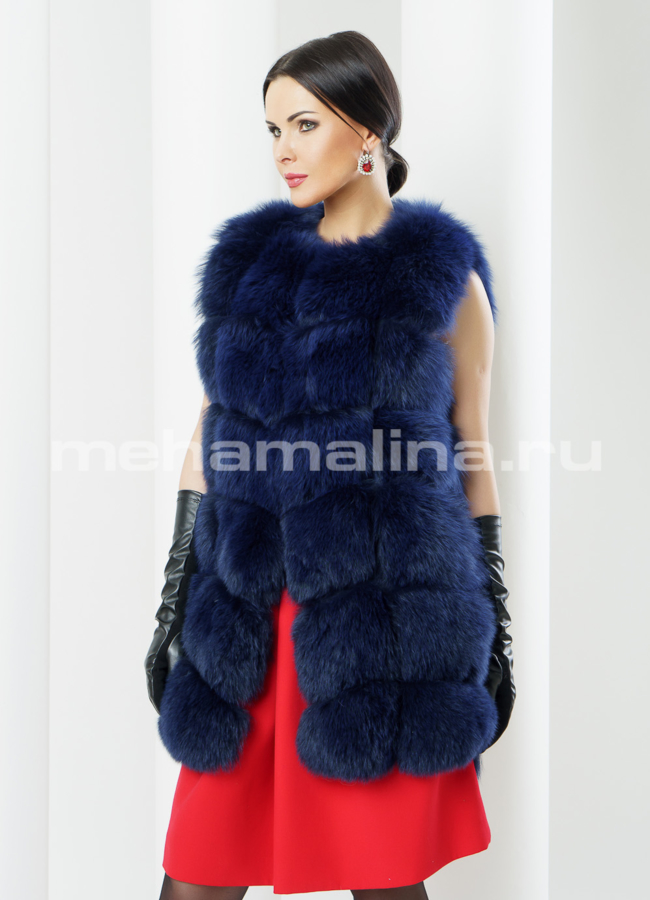Меховой жилет из песца модель № M-92 в кредит