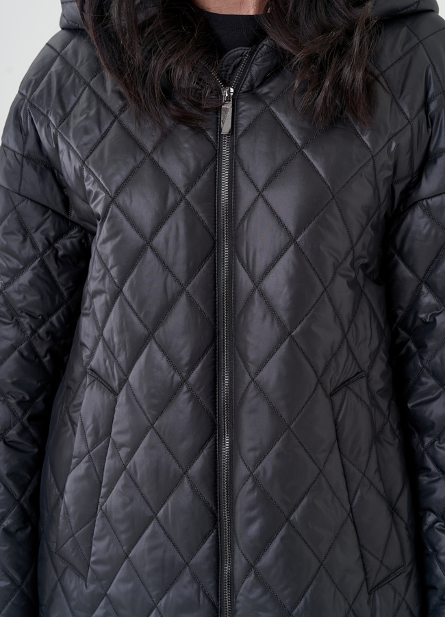 Женское полупальто с капюшоном  модель № 24416 универмаг малина