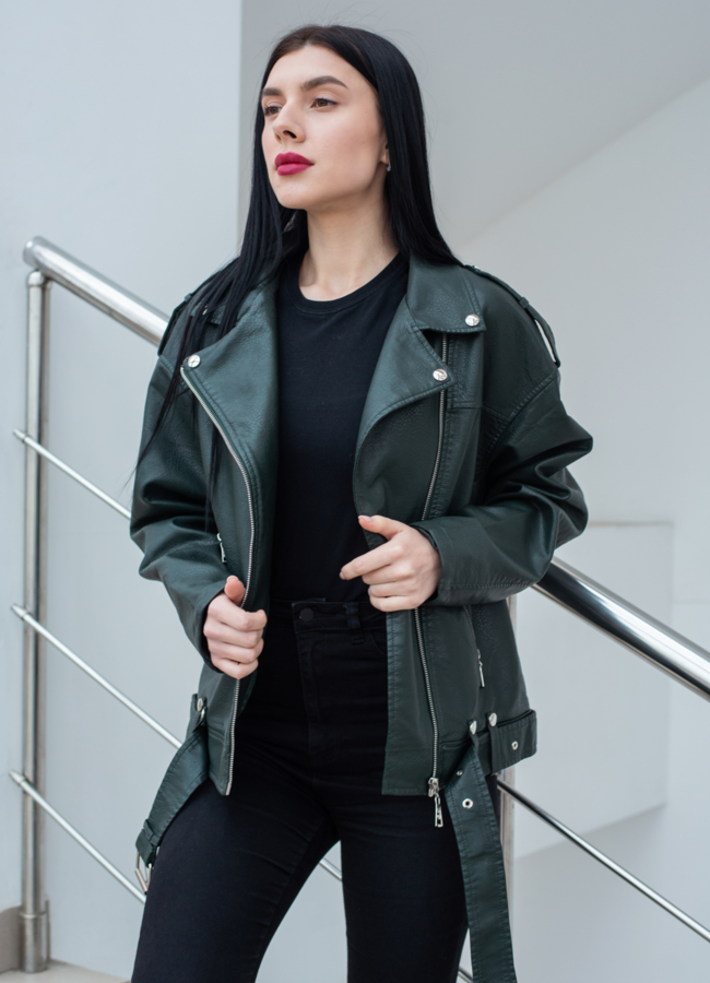 Женская куртка - косуха из эко кожи модель № 22824 универмаг малина