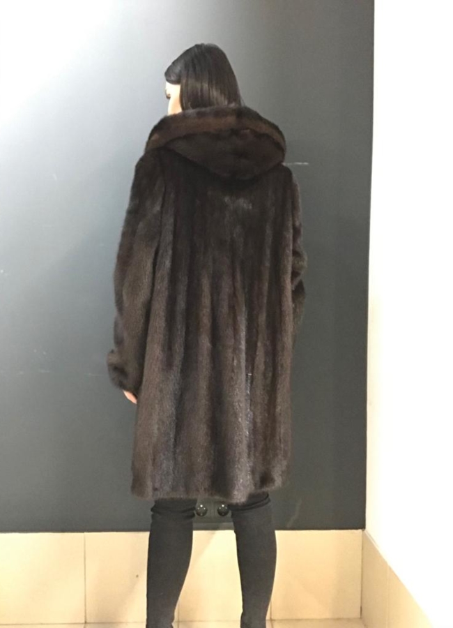 фото Норковая шуба балетка с капюшоном модель № А-10