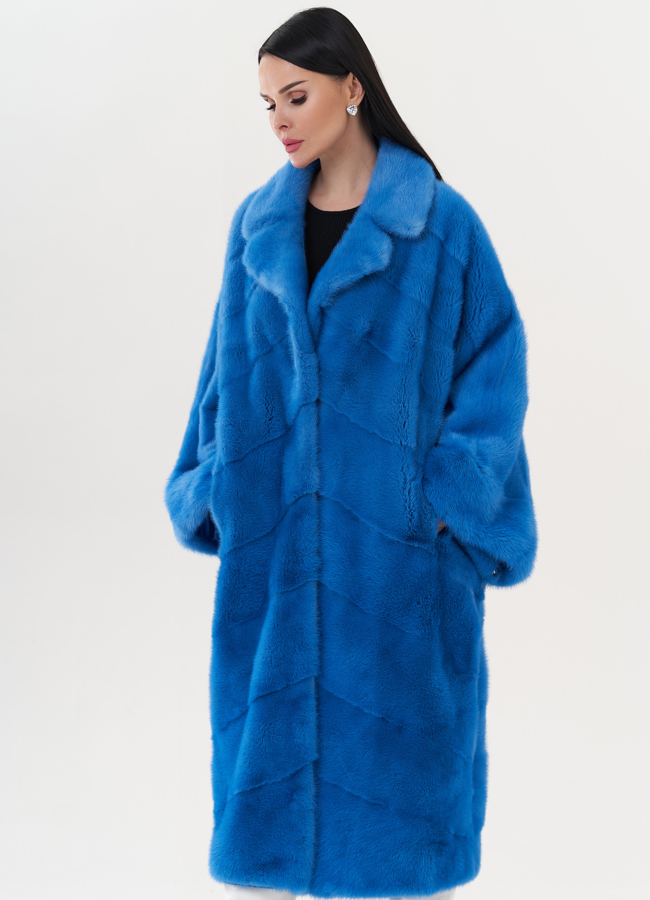 Шуба из норки оверсайз модель № 83713 универмаг малина