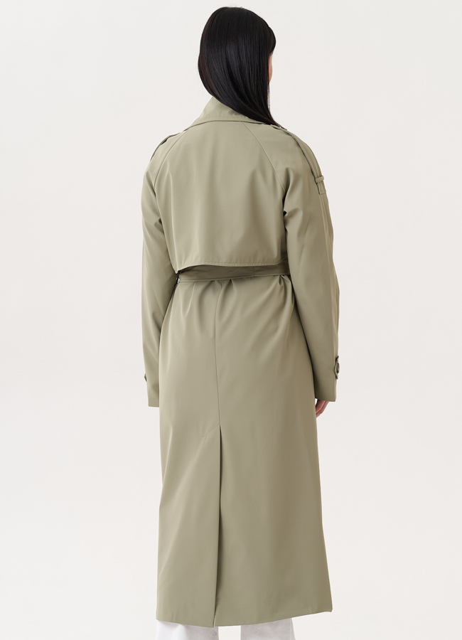 Женский плащ  с английский воротником модель № 27216 в рассрочку