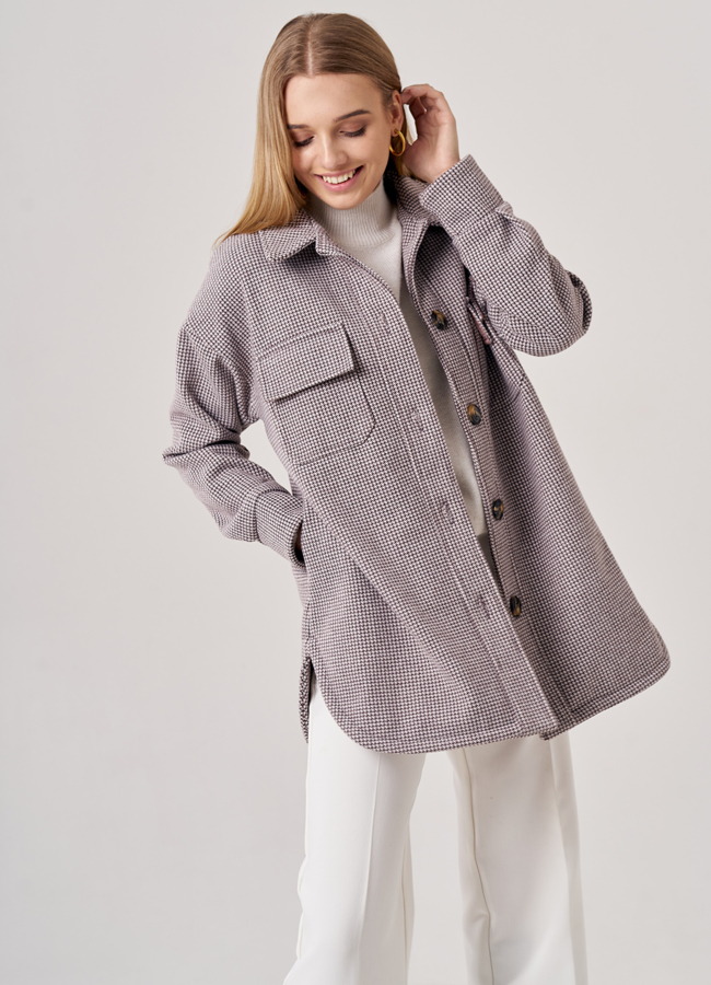 Женское пальто-рубашка модель № 01 универмаг малина