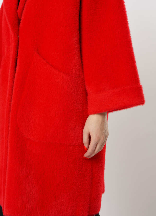 Красное пальто модель № 1116 универмаг малина