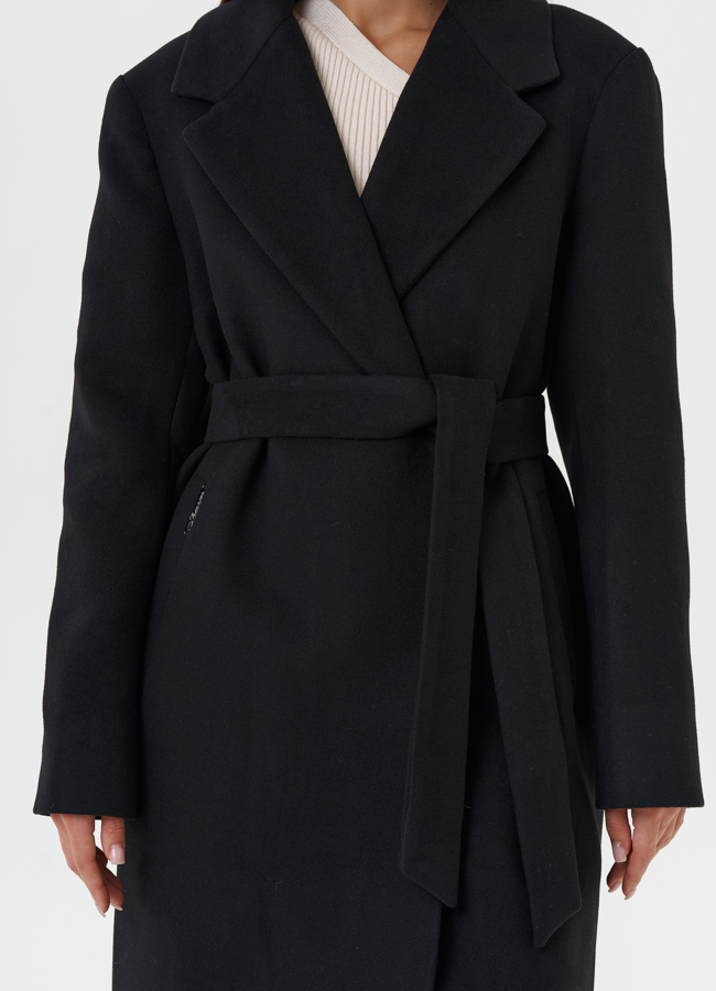 Женское длинное пальто с английским воротником модель № 28088 в рассрочку