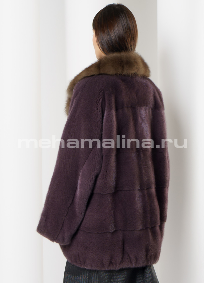 Цветная норковая шуба модель № S-678 в рассрочку
