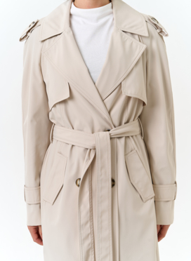 Женский плащ с поясом 