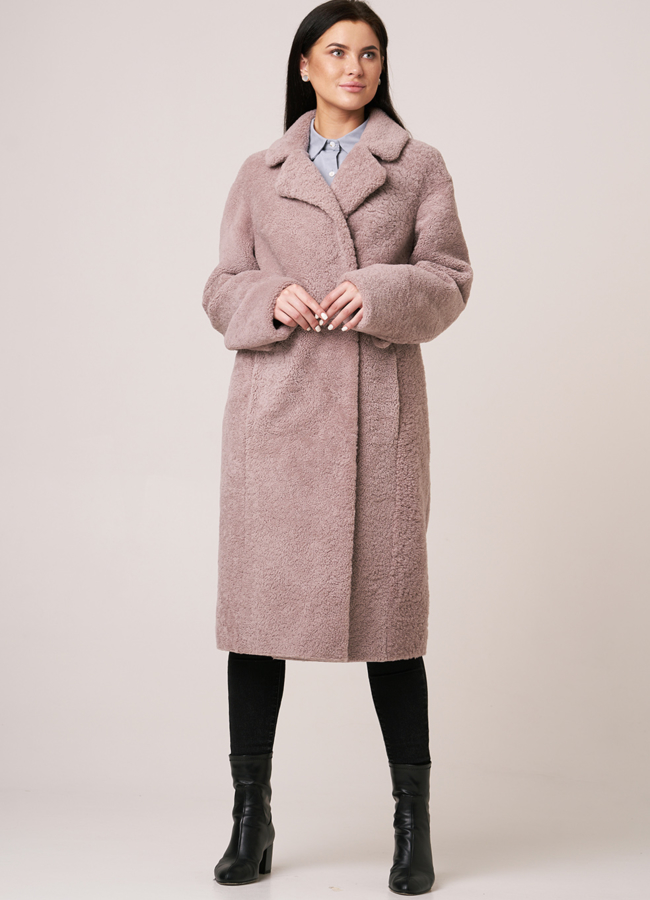 фото Пальто из овчины с английским воротником модель № 6494