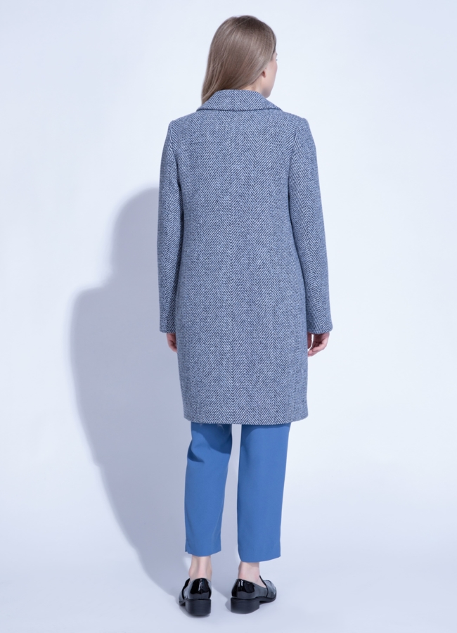 фото Женское твидовое пальто модель № 6061