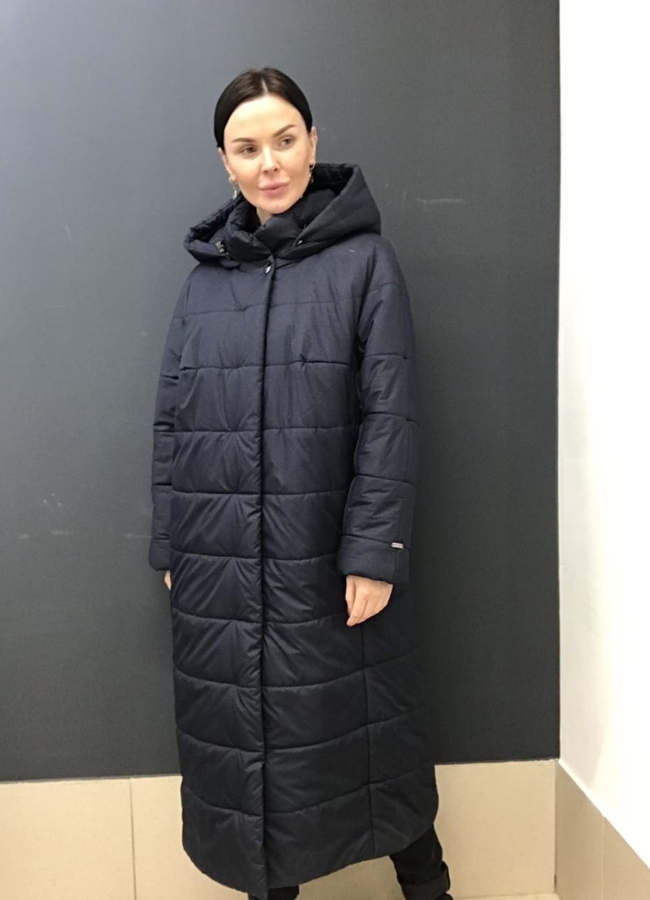 фото Плащ женский в синем цвете модель № Леона