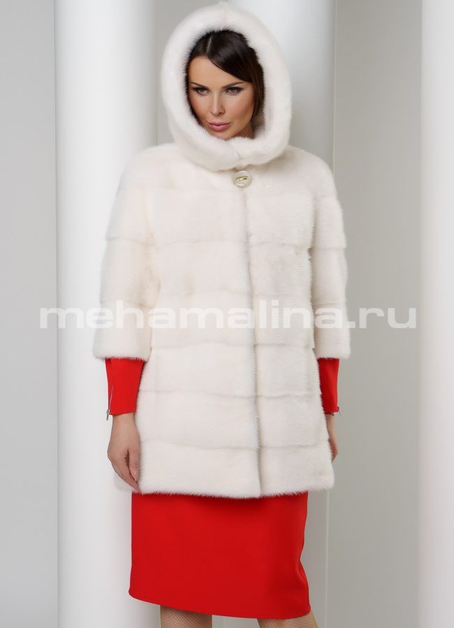 Светлая норковая шуба модель № S-596 универмаг малина