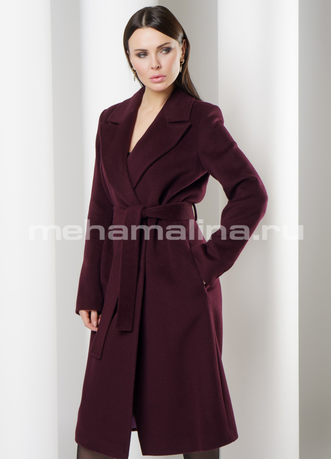 Пальто Aurora  модель № 443 меха малина