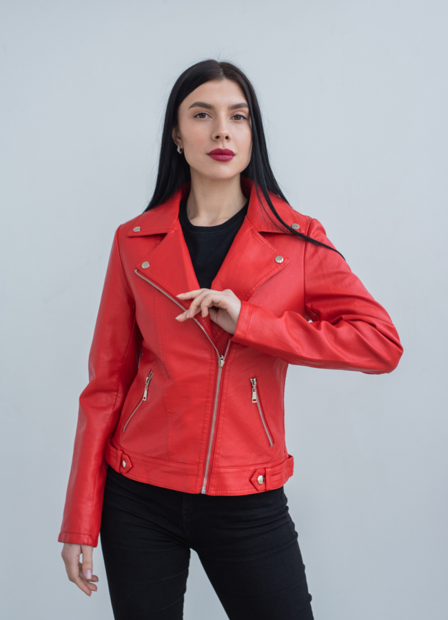 Женская куртка  из эко кожи  модель № 22864 в рассрочку