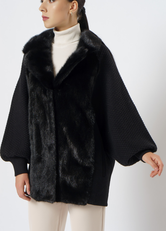 Короткий кардиган черного цвета модель № 2021-1/2 универмаг малина