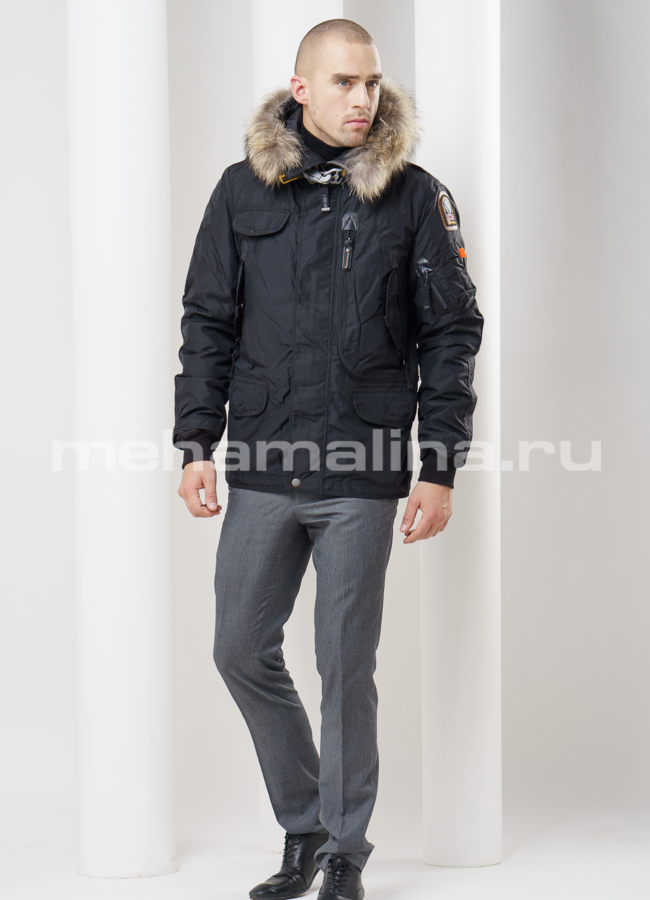Пуховик черного цвета модель № KM-3 универмаг малина