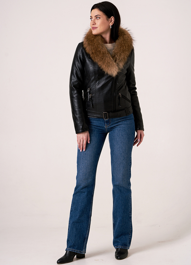 Куртка косуха из эко кожи утепленная модель № 1509 в рассрочку