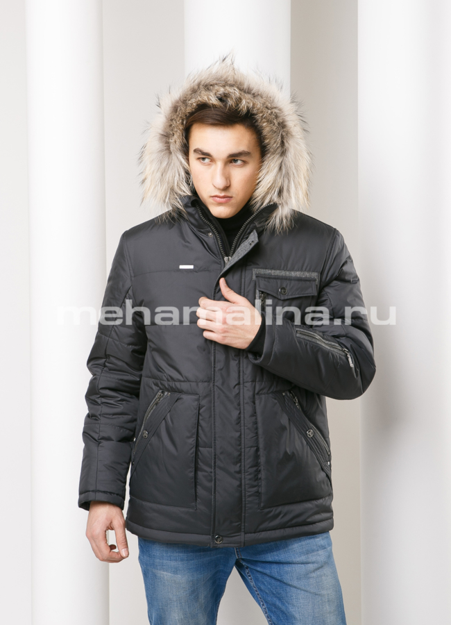 Зимняя куртка на молнии модель № KM-30 универмаг малина