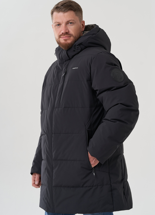 Мужской пуховик с капюшоном  модель № 82400, 82424 в рассрочку