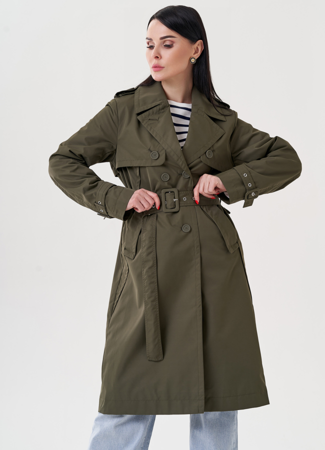 фото Женский плащ с английским воротником  модель № 24477